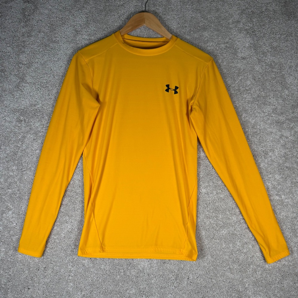 Under Armour HeatGear Mens Large Gold Yellow Long Sleeve Compression Shirt
